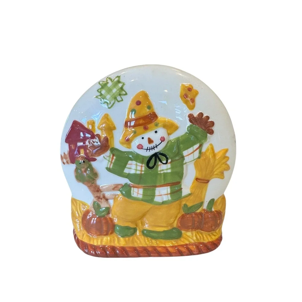 Kmart Be Thankful Scarecrow Napkin Holder Salt & Pepper Shaker Set‎ Fall Decor